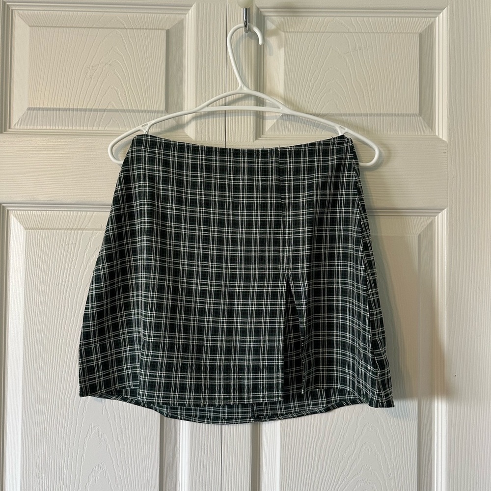 Verge girl green plaid mini skirt